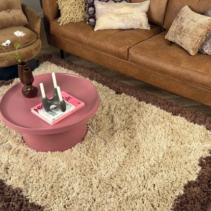 Hoogpolig vloerkleed Pilo beige/bruin polyester Interieur05 - Vloerkledenloods