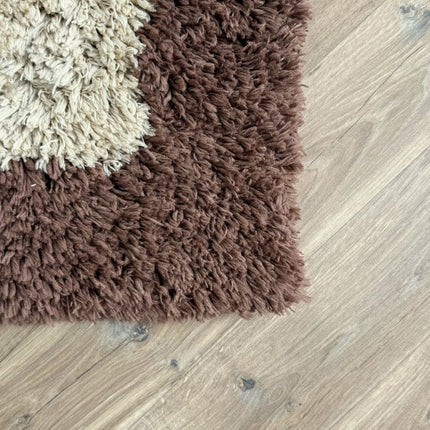 Hoogpolig vloerkleed Pilo beige/bruin polyester Interieur05 - Vloerkledenloods