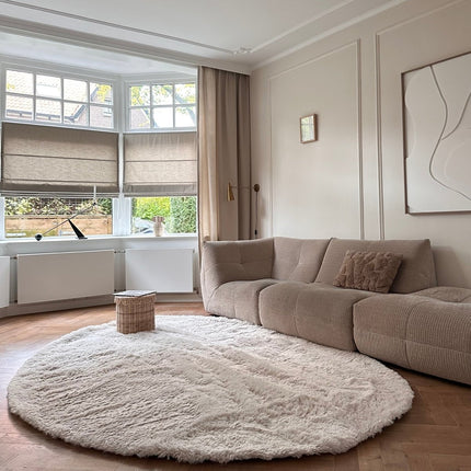 Hoogpolige Vloerkleden - Hoogpolig Organisch vloerkleed Furr Stone beige - Interieur05 - Vloerkledenloods