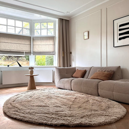 Hoogpolige Vloerkleden - Hoogpolig Organisch vloerkleed Furr Stone bruin - Interieur05 - Vloerkledenloods