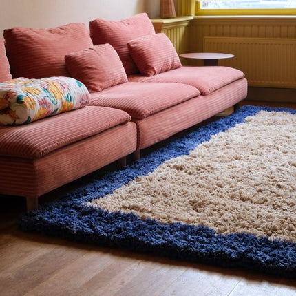 Hoogpolige Vloerkleden - Hoogpolig vloerkleed Pilo beige/blauw polyester Interieur05 - Vloerkledenloods