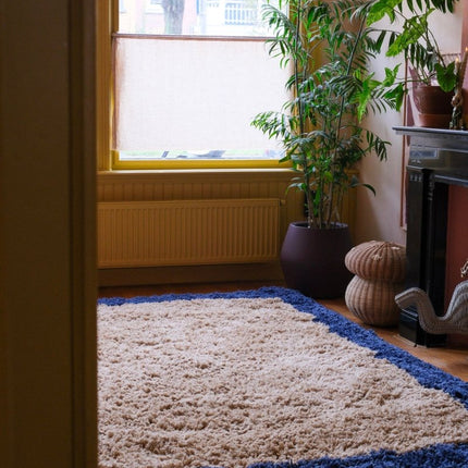 Hoogpolige Vloerkleden - Hoogpolig vloerkleed Pilo beige/blauw polyester Interieur05 - Vloerkledenloods