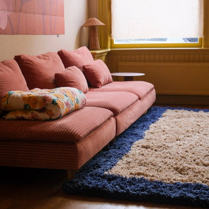 Hoogpolige Vloerkleden - Hoogpolig vloerkleed Pilo beige/blauw polyester Interieur05 - Vloerkledenloods