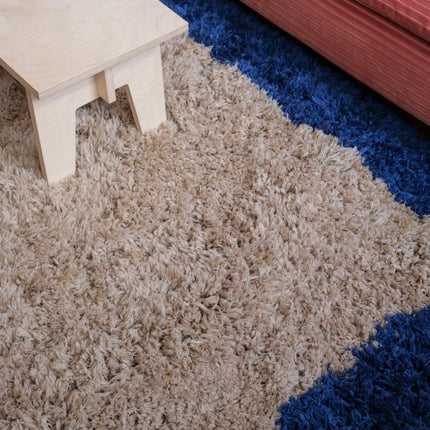 Hoogpolige Vloerkleden - Hoogpolig vloerkleed Pilo beige/blauw polyester Interieur05 - Vloerkledenloods
