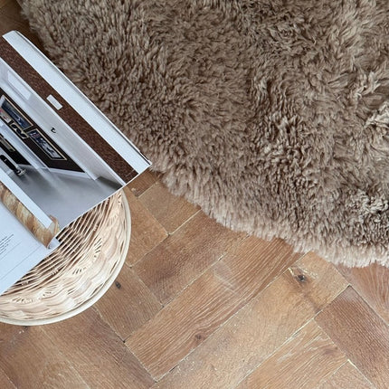 Hoogpolige Vloerkleden - Rond hoogpolig vloerkleed Furr bruin - Interieur05 - Vloerkledenloods