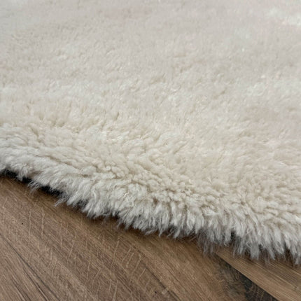 Rond hoogpolig vloerkleed Furr beige - Interieur05 - Vloerkledenloods