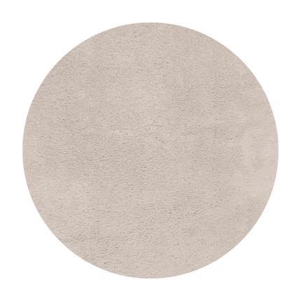 Rond hoogpolig vloerkleed Furr beige - Interieur05 - Vloerkledenloods