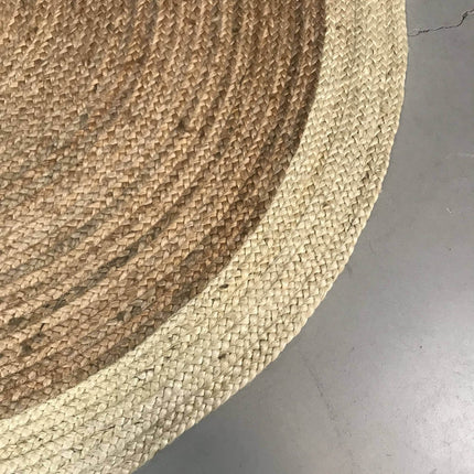 Rond vloerkleed Jute Naturel/Wit - Vloerkledenloods