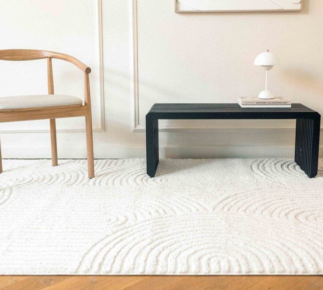 Scandinavisch vloerkleed Oskar creme/wit - Vloerkledenloods