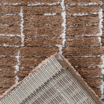 Vloerkleed Rectangle Bruin/Wit
