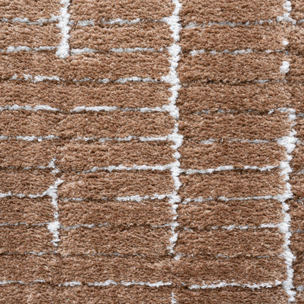 Vloerkleed Rectangle Bruin/Wit