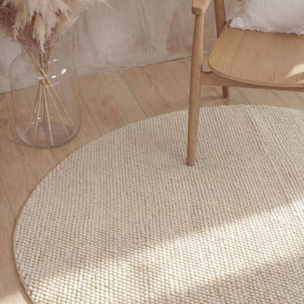 Ted Baker Richmond wollen vloerkleed rond Diana Naturel Wit - Vloerkledenloods