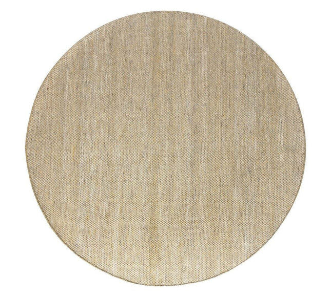 Vloerkleed Gerecycled Materiaal Rond Ciro Geel/Naturel - Vloerkledenloods