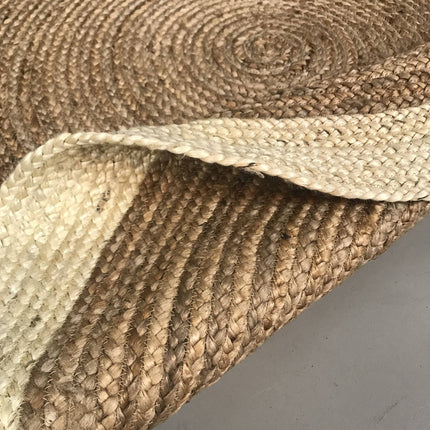 Rond vloerkleed Jute Naturel/Wit