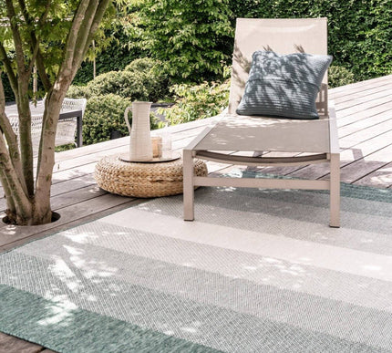 Buiten vloerkleed Boa - Groen/Wit - dubbelzijdig - EVA Interior
