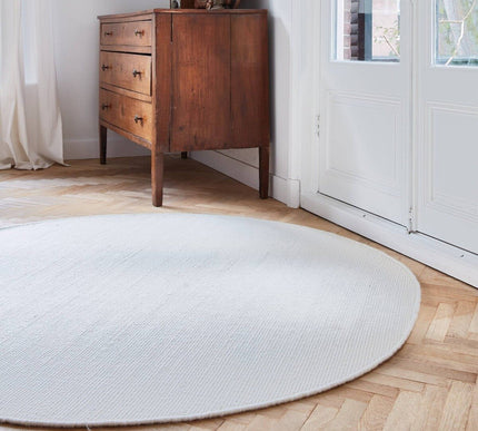 Rond vloerkleed wollen Wit - Cobble Stone