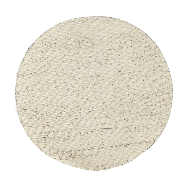 Rond vloerkleed wollen Antraciet/Wit - Cobble Stone