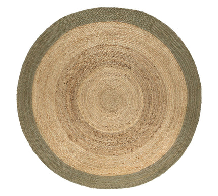 Rond vloerkleed Jute Naturel/Groen