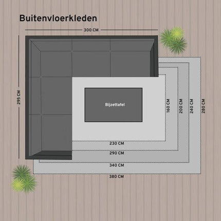 Buitenkleed Deco roest/wit dubbelzijdig