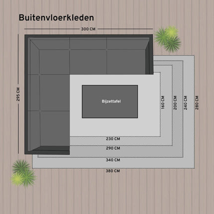 Buiten vloerkleed Boa - Zwart/Wit -  dubbelzijdig - EVA Interior