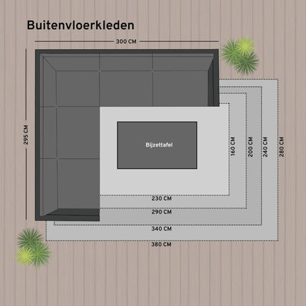 Buiten vloerkleed Frost - Roest/Wit -  dubbelzijdig - EVA Interior