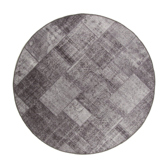 Patchwork Vloerkleed rond Antraciet Lara