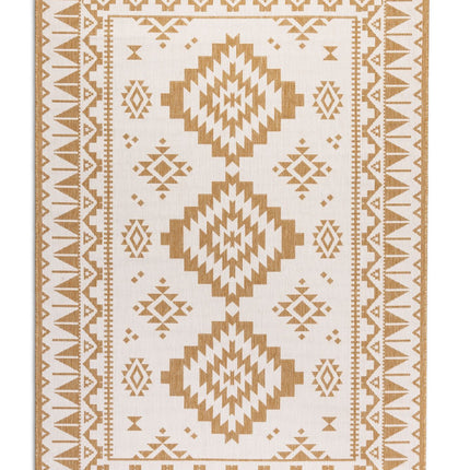 Elle Decoration Gemini omkeerbaar binnen- en buitenvloerkleed Dynamic Oker - Vloerkledenloods