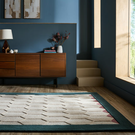 Flair Rugs wollen vloerkleed Apex Border Teal