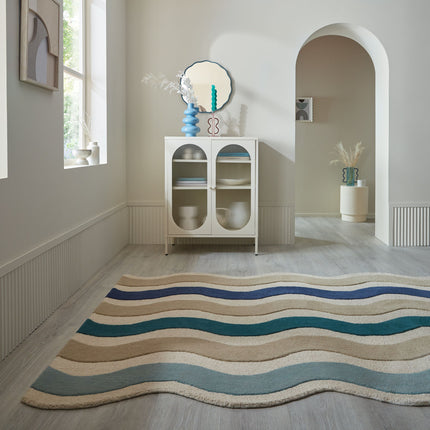 Flair Rugs wollen vloerkleed Cascade Blauw