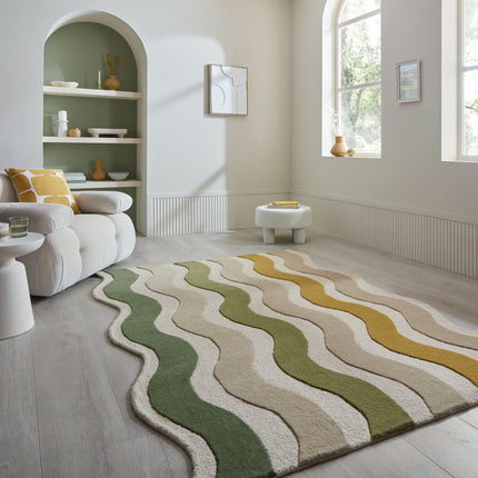 Flair Rugs wollen vloerkleed Cascade Groen