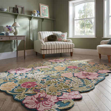 Flair Rugs wollen vloerkleed Daphne Shaped Floral Multicolor