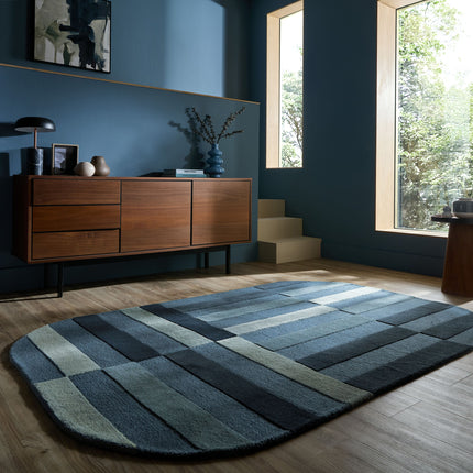 Flair Rugs wollen vloerkleed Eldon Blauw