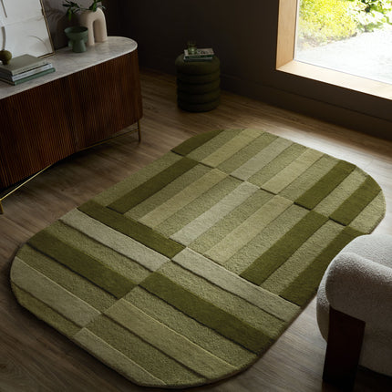 Flair Rugs wollen vloerkleed Eldon Groen