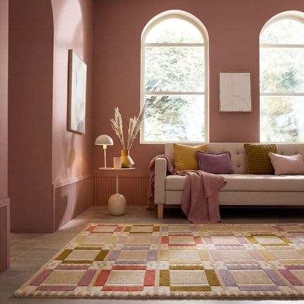 Flair Rugs wollen vloerkleed Quadro Pastel