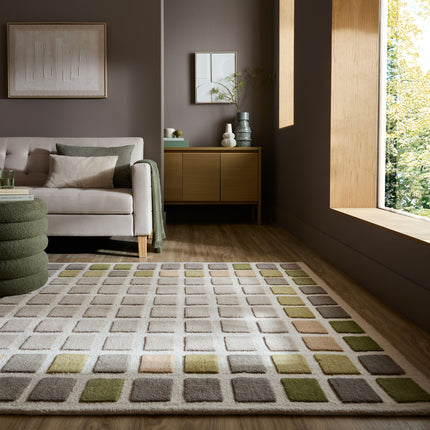 Flair Rugs wollen vloerkleed Renga Groen