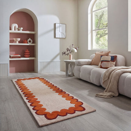 Flair Rugs wollen loper Wiggle Oranje