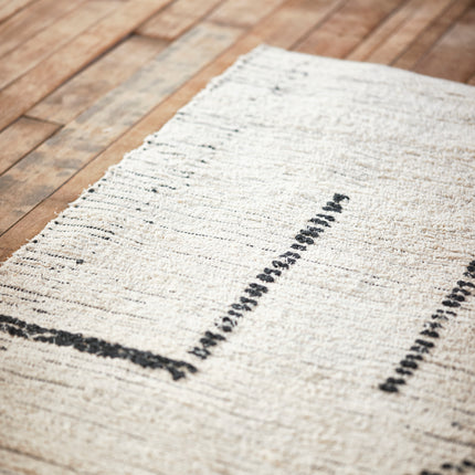 HKliving handgewoven vloerkleed cream/charcoal 200x300cm