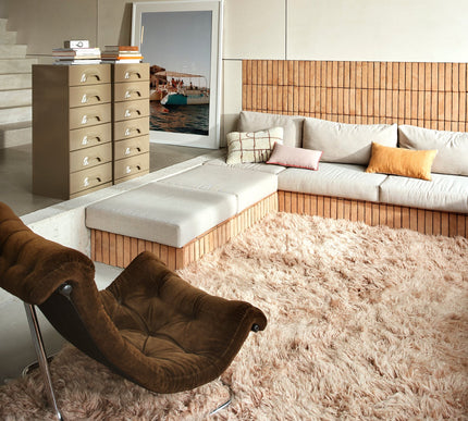 HKliving hoogpolig vloerkleed soft pink 200x300cm