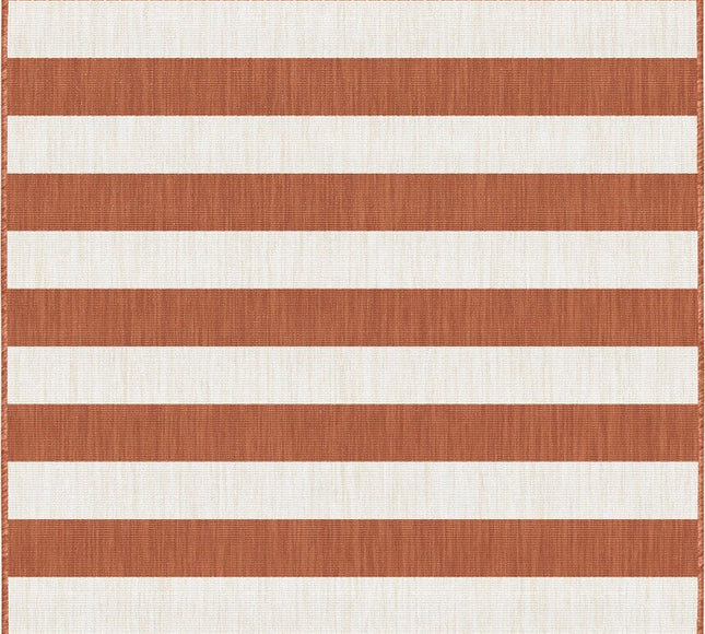 Buitenkleed Stripes roest/wit dubbelzijdig