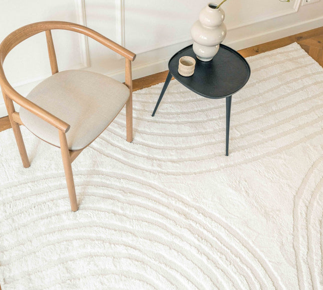 Scandinavisch vloerkleed Vidar creme/wit