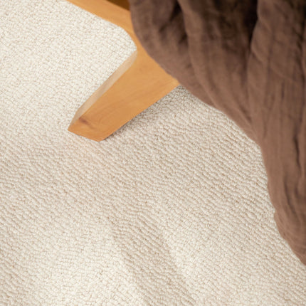 Elle Decoration Puristic fijne bouclé wollen vloerkleed Knots Naturel Wit - Vloerkledenloods