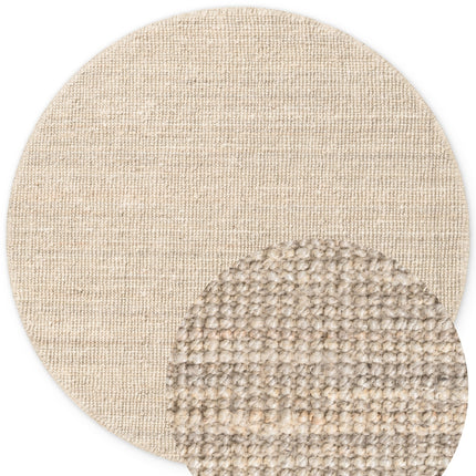 Hanse Home bouclé juten vloerkleed rond Jaipur Naturel Ivoorwit - Vloerkledenloods