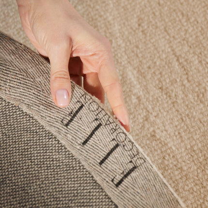 Elle Decoration Puristic fijne bouclé wollen vloerkleed Knots Beige - Vloerkledenloods
