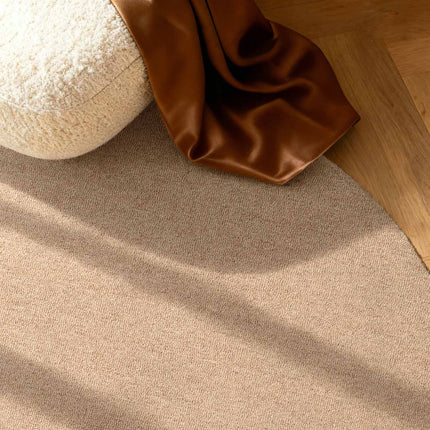 Elle Decoration Puristic fijne bouclé wollen vloerkleed Knots Beige - Vloerkledenloods
