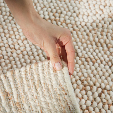 Villeroy & Boch 1770 wollen en juten vloerkleed Peas Naturel Crème Beige - Vloerkledenloods