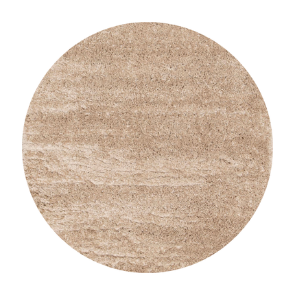 Rond hoogpolig vloerkleed Fender beige