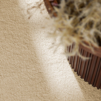 Elle Decoration Puristic fijne bouclé wollen vloerkleed Knots Lichtbeige - Vloerkledenloods