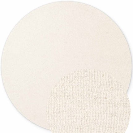 Elle Decoration Puristic fijne bouclé wollen vloerkleed Knots Naturel Wit - Vloerkledenloods