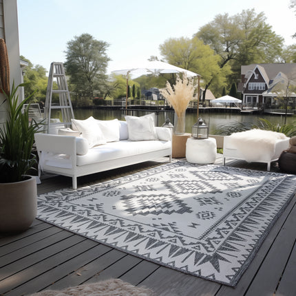 Elle Decoration Gemini omkeerbaar binnen- en buitenvloerkleed Dynamic Zilver - Vloerkledenloods