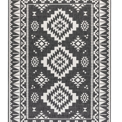 Elle Decoration Gemini omkeerbaar binnen- en buitenvloerkleed Dynamic Zwart - Vloerkledenloods